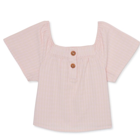 easy-peasy Toddler Girls Short Sleeve Henley Blouse - Picture 1 of 3